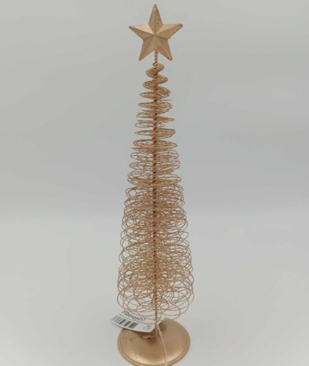 Figura Pino Espiral Con Estrella 8Cmx35Cm Dorado