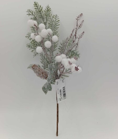 Follaje Cerezas 39Cm Blanco
